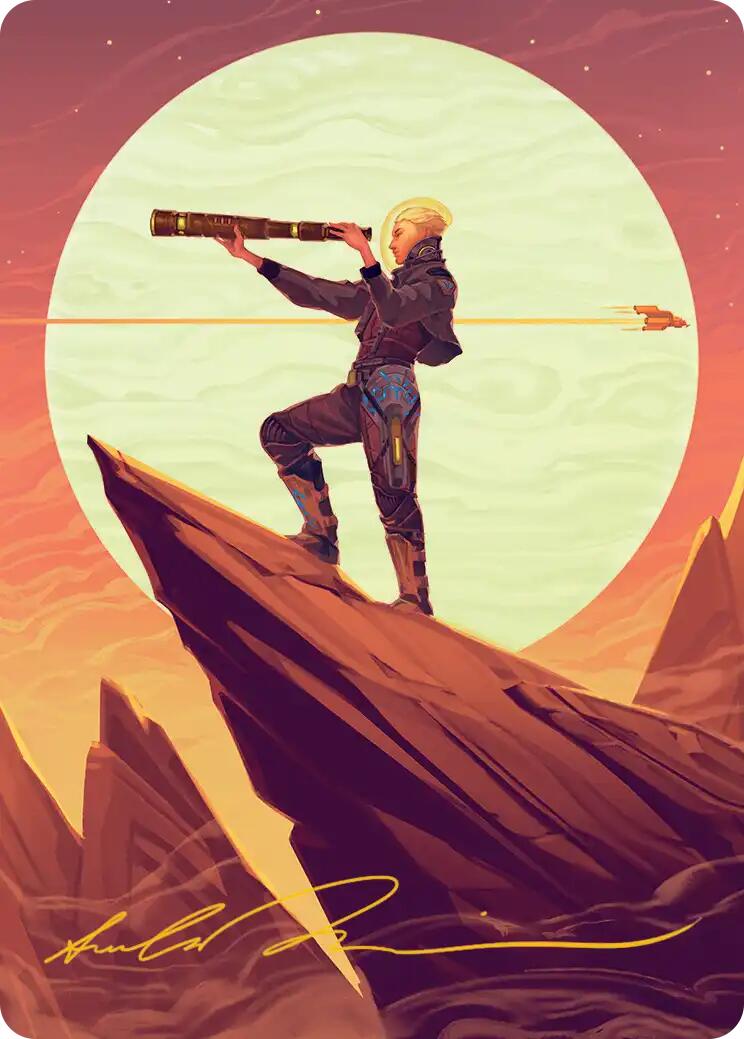 Sami, Wildcat Captain Art Card (Gold-Stamped Signature) [Edge of Eternities Art Series] | Good Games Adelaide SA