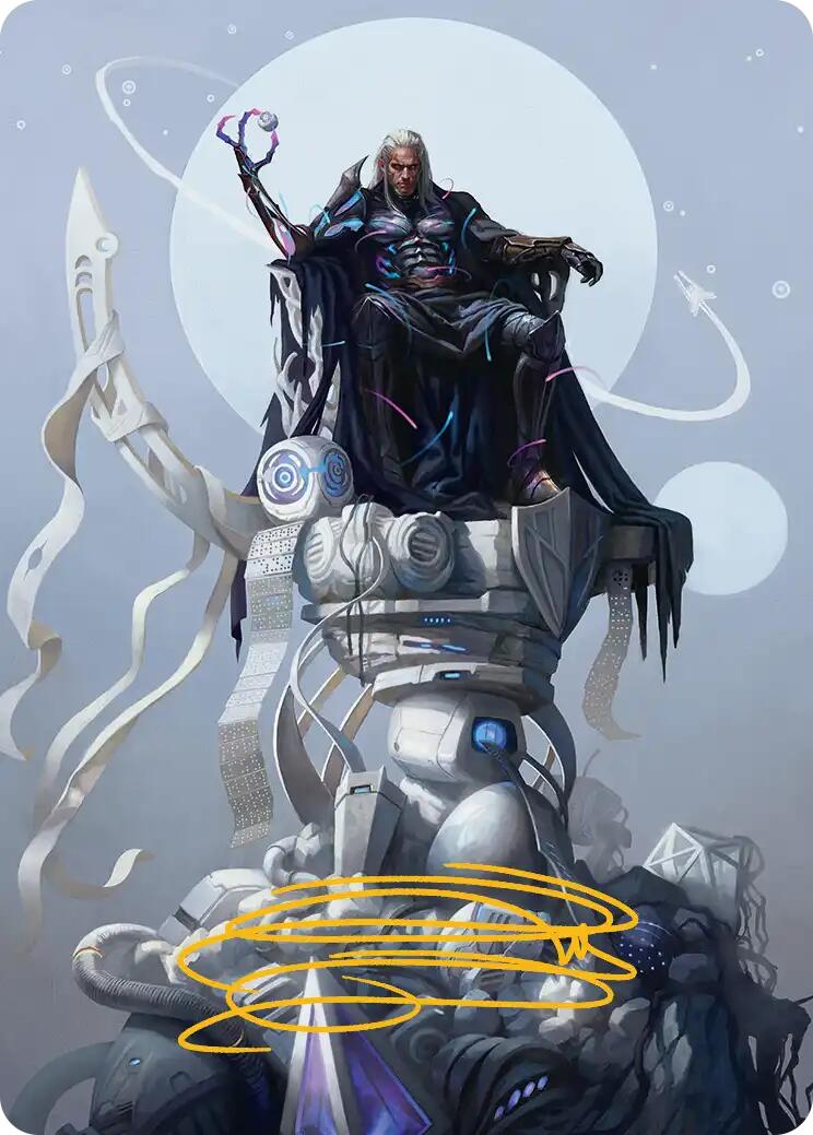 Tezzeret, Cruel Captain Art Card (35/54) (Gold-Stamped Signature) [Edge of Eternities Art Series] | Good Games Adelaide SA