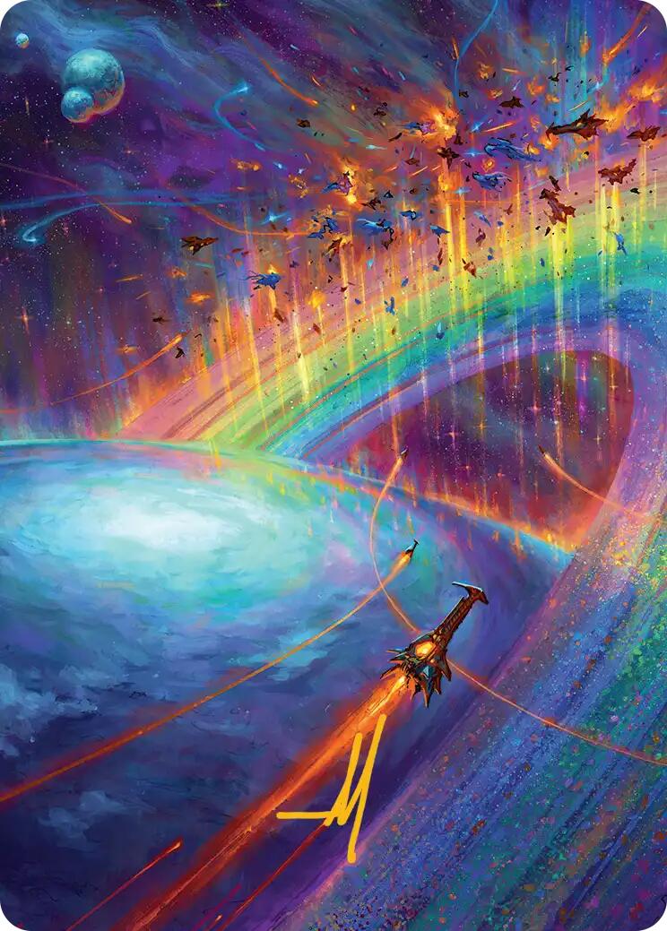 Cascading Cataracts Art Card (43/54) (Gold-Stamped Signature) [Edge of Eternities Art Series] | Good Games Adelaide SA