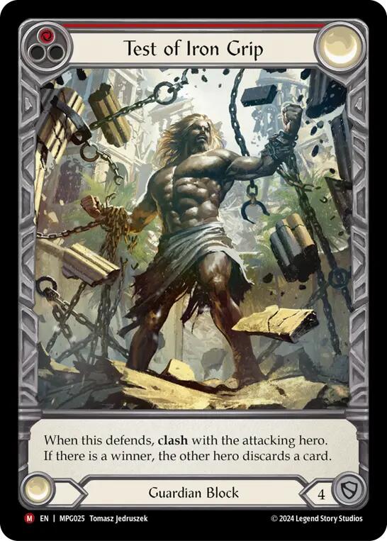 Test of Iron Grip (Extended Art) [MPG025] (Mastery Pack Guardian)  Rainbow Foil | Good Games Adelaide SA