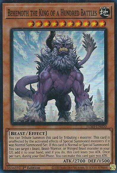 Behemoth the King of a Hundred Battles (Super Rare) [JUSH-EN050] Super Rare | Good Games Adelaide SA