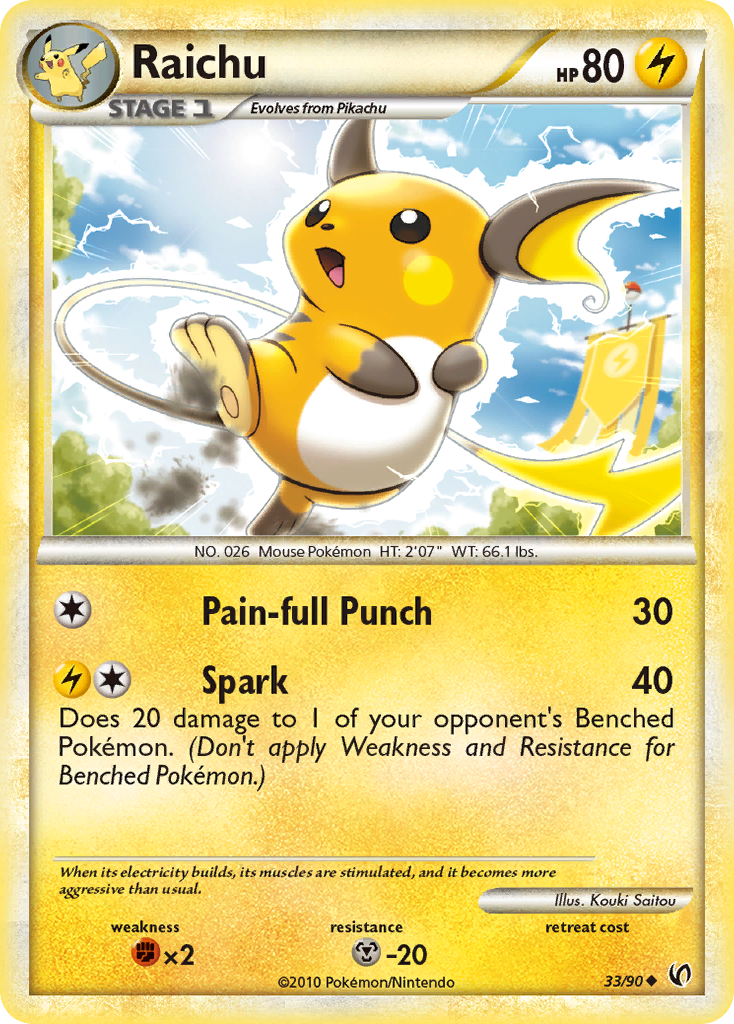 Raichu (33/90) [HeartGold & SoulSilver: Undaunted] | Good Games Adelaide SA