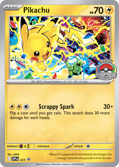 Pikachu (225) (World Championship 2025) [Scarlet & Violet: Black Star Promos] | Good Games Adelaide SA