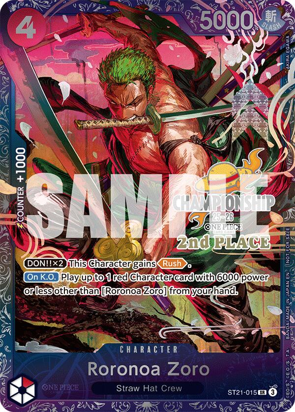 Roronoa Zoro (CS 25-26 2nd Place) [One Piece Promotion Cards] | Good Games Adelaide SA