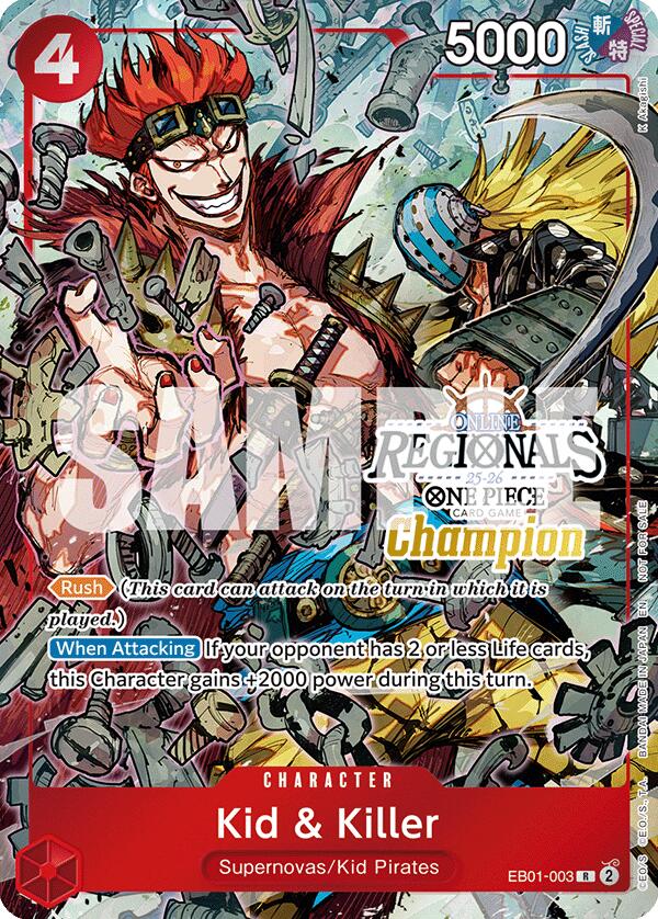 Kid & Killer (Online Regional Champion Card Set 2025 Vol.2) [One Piece Promotion Cards] | Good Games Adelaide SA