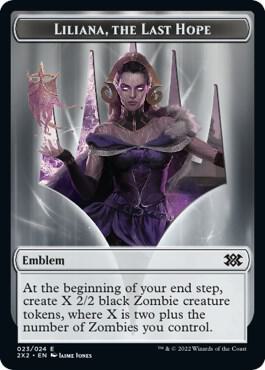 Emblem Liliana the Last Hope Spirit 002 Double Sided Token 23 // 2 (Double Masters 2022)  - Foil | Good Games Adelaide SA