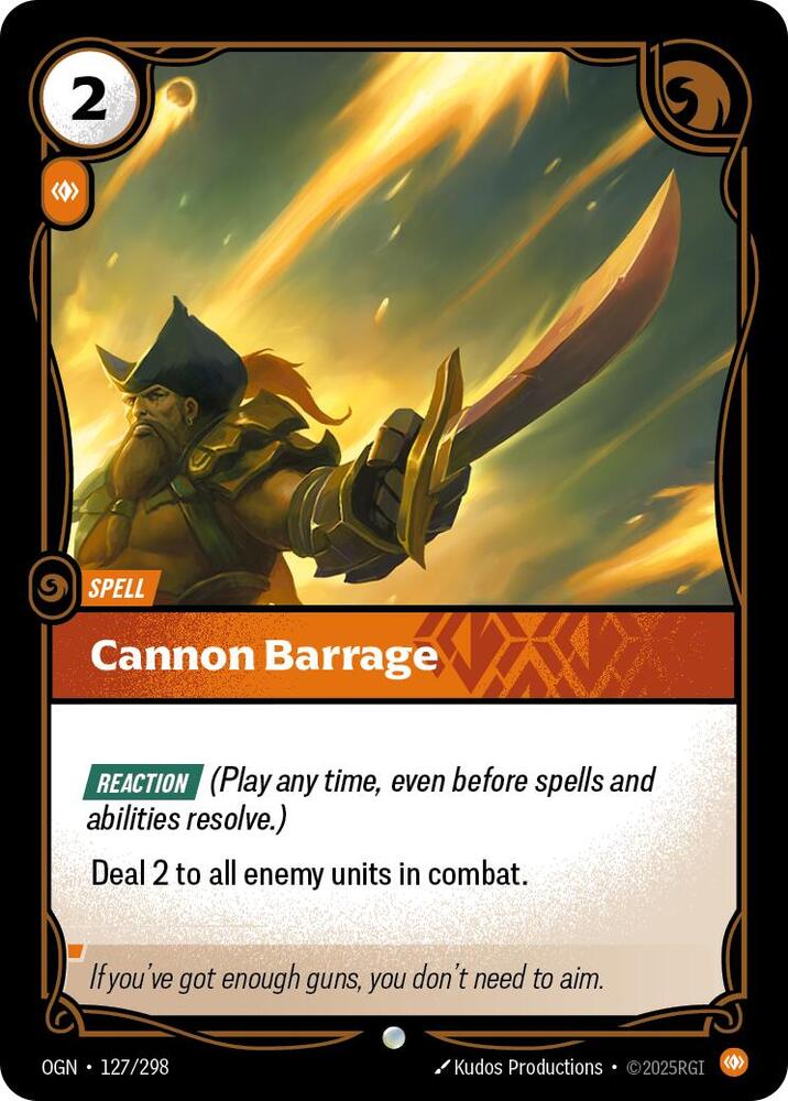 Cannon Barrage 127/298 (Origins)  | Good Games Adelaide SA