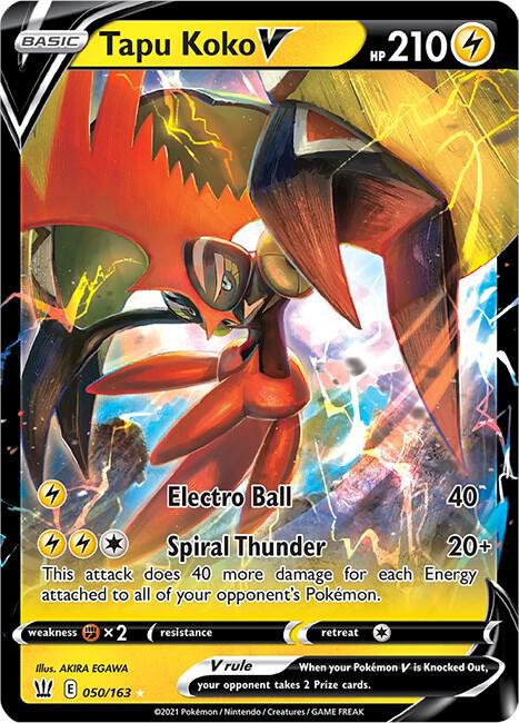 Tapu Koko V 050/163 (SWSH05: Battle Styles)  - Holofoil | Good Games Adelaide SA