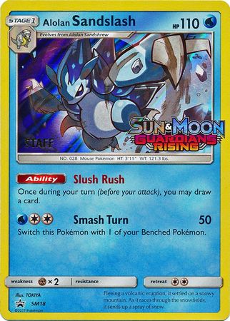 Alolan Sandslash (SM18) (Staff Prerelease Promo) [Sun & Moon: Black Star Promos] | Good Games Adelaide SA