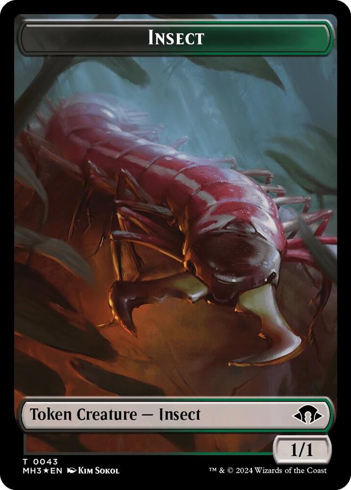 Insect 0043 Ripple Foil Zombie Double Sided Token 43 // 21 (Modern Horizons 3)  - Foil | Good Games Adelaide SA