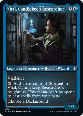Vhal Candlekeep Researcher Foil Etched 490 (Commander Legends: Battle for Baldur's Gate)  - Foil | Good Games Adelaide SA