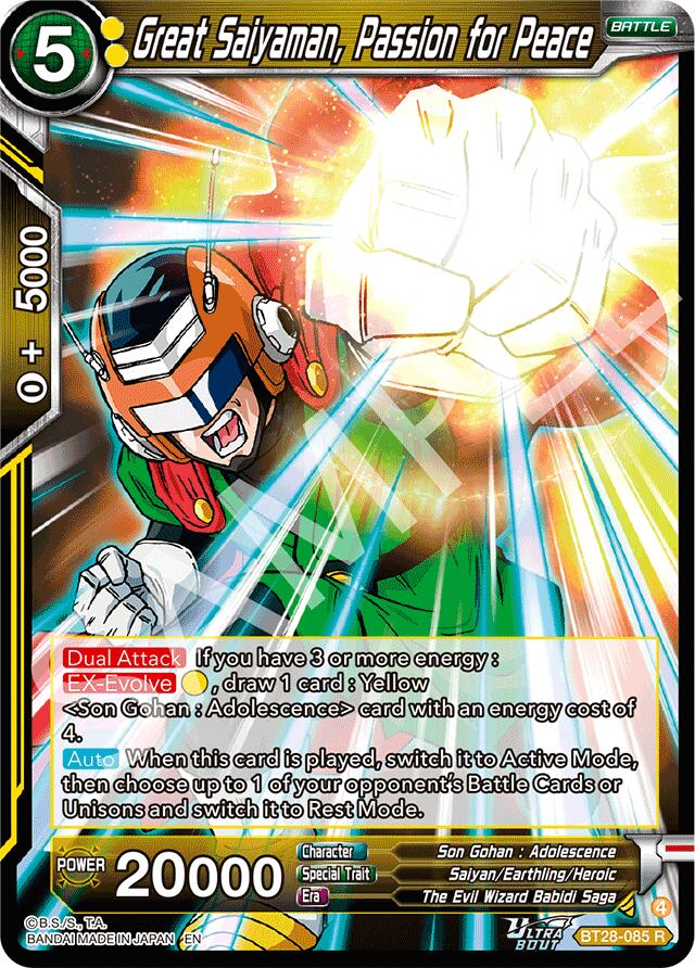 Great Saiyaman, Passion for Peace (BT28-085) [Prismatic Clash] | Good Games Adelaide SA
