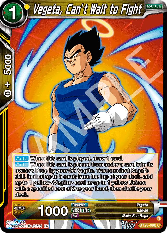 Vegeta, Can't Wait to Fight (BT28-096) [Prismatic Clash] | Good Games Adelaide SA