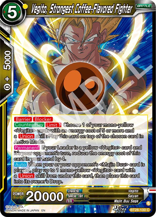Vegito, Strongest Coffee-Flavored Fighter (BT28-100) [Prismatic Clash] | Good Games Adelaide SA