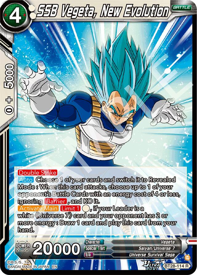 SSB Vegeta, New Evolution (BT28-114) [Prismatic Clash] | Good Games Adelaide SA