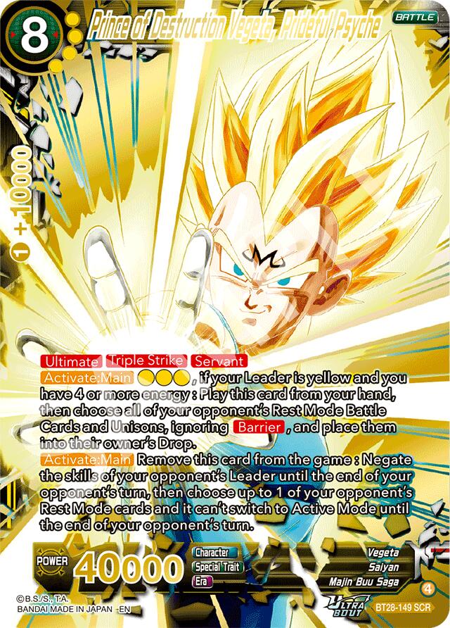 Prince of Destruction Vegeta, Prideful Psyche (BT28-149) [Prismatic Clash] | Good Games Adelaide SA