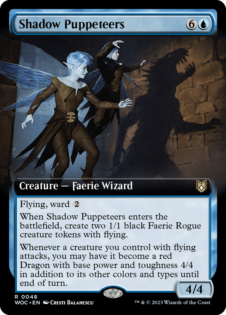 Shadow Puppeteers (Extended Art) [Wilds of Eldraine Commander] | Good Games Adelaide SA