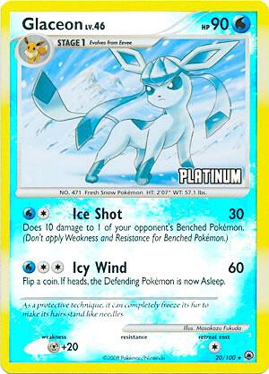 Glaceon 20 100 Platinum 020/100 (Burger King Promos)  - Reverse Holofoil | Good Games Adelaide SA