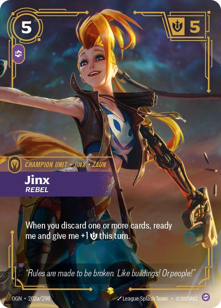 Jinx, Rebel (Alt Art) [Origins] (202a/298) | Good Games Adelaide SA