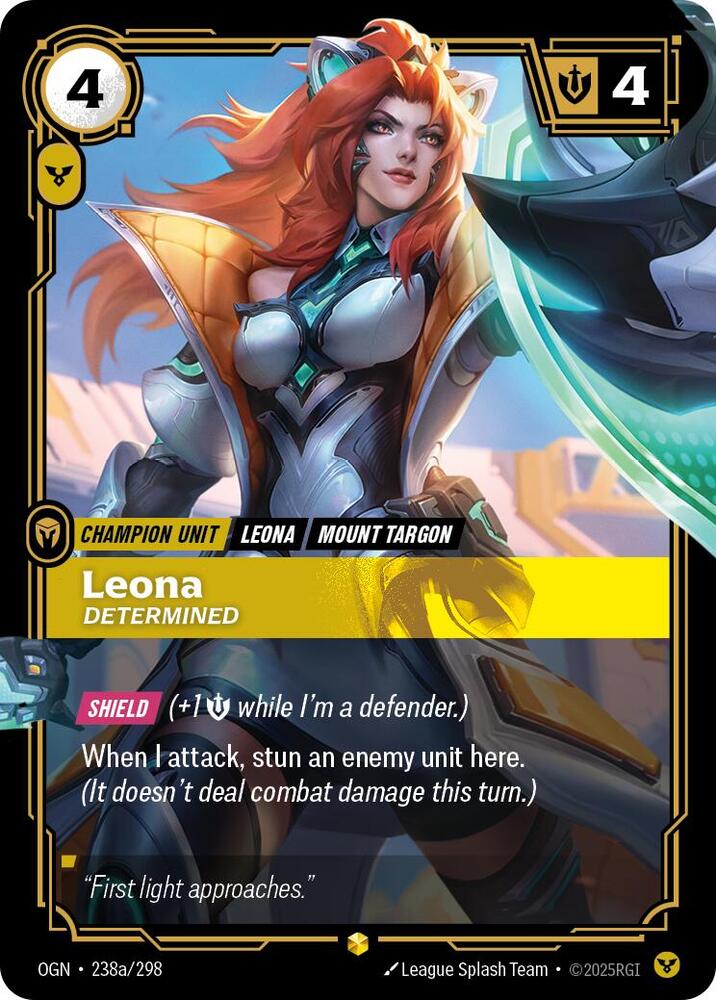 Leona, Determined (Alt Art) [Origins] (238a/298) | Good Games Adelaide SA