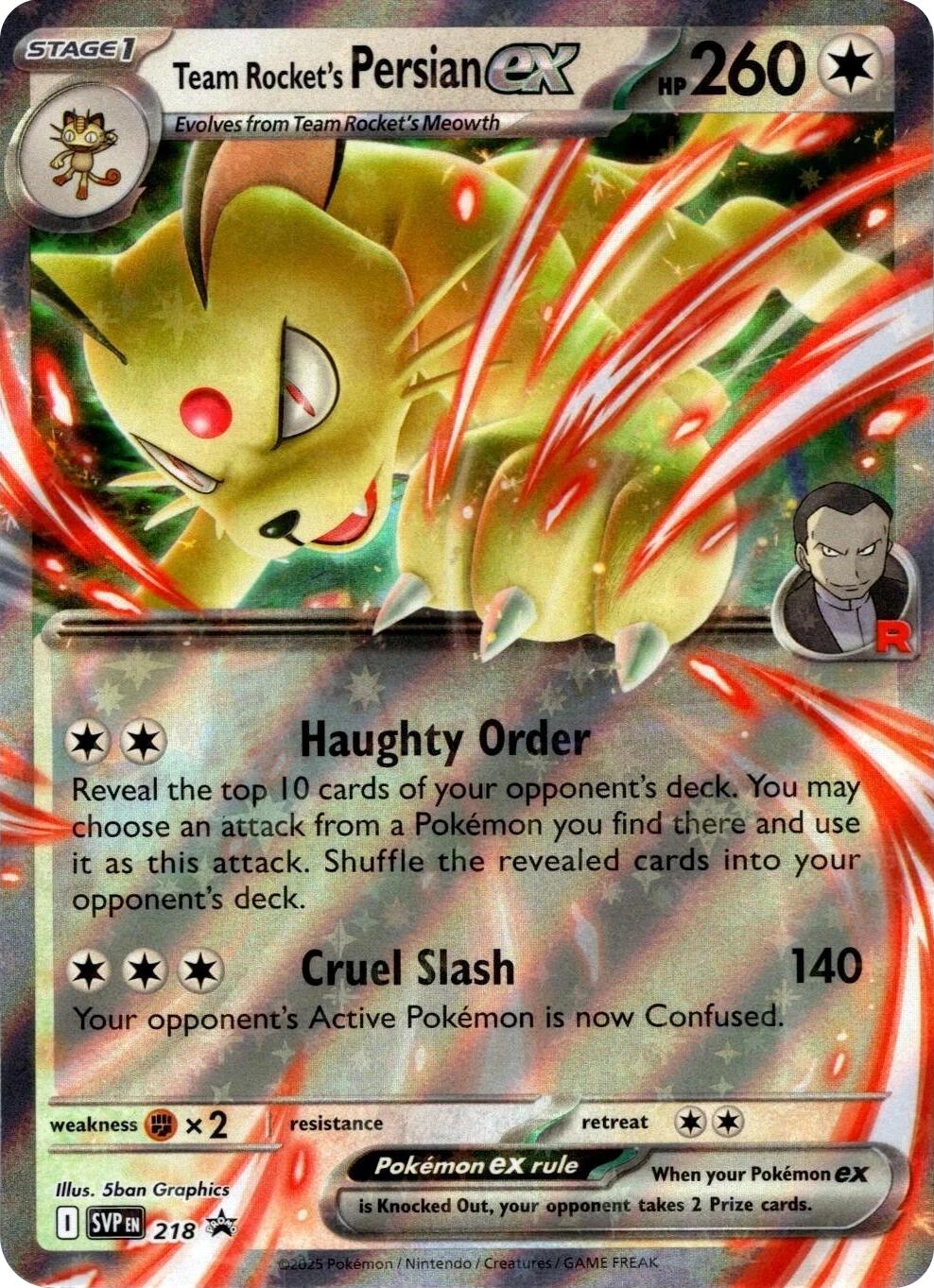 Team Rocket's Persian ex (218) [Scarlet & Violet: Black Star Promos] | Good Games Adelaide SA
