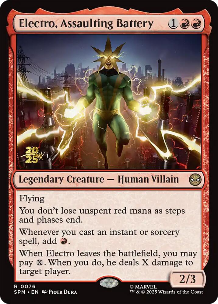 Electro, Assaulting Battery [Marvel's Spider-Man Prerelease Promos] | Good Games Adelaide SA