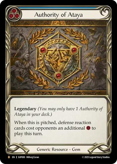 Authority of Ataya (Cold Foil) [SUP000] (Super Slam)  Cold Foil | Good Games Adelaide SA