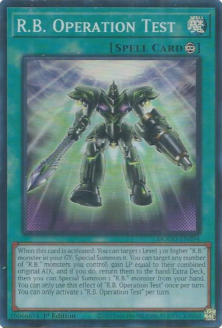 R.B. Operation Test [DOOD-EN094] Super Rare | Good Games Adelaide SA