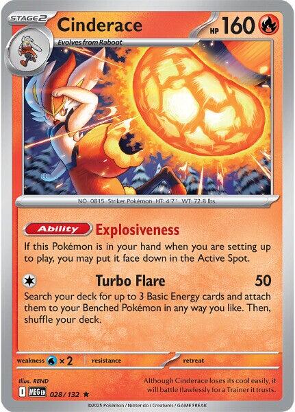 Cinderace (028/132) [Mega Evolutions: Base Set] | Good Games Adelaide SA