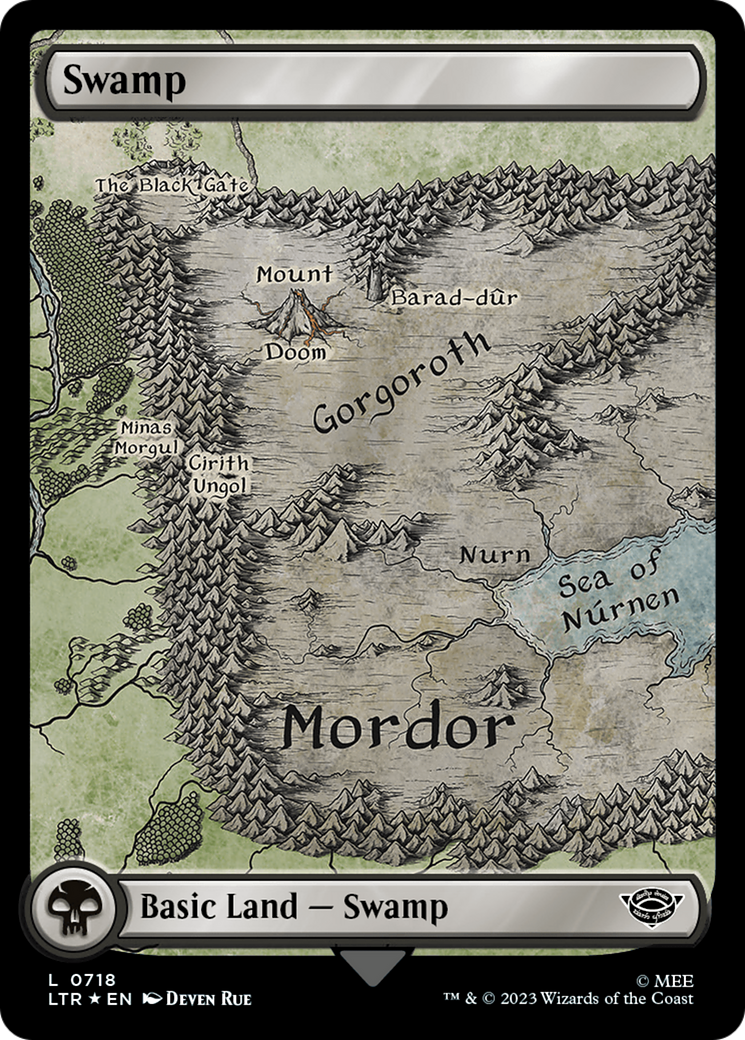Swamp (0718) (Surge Foil) [The Lord of the Rings: Tales of Middle-Earth] | Good Games Adelaide SA