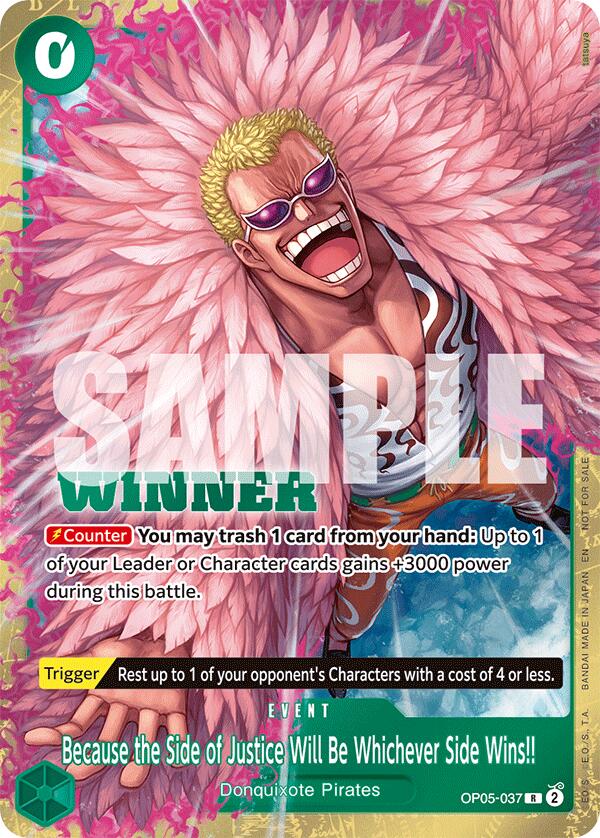 Because the Side of Justice Will Be Whichever Side Wins!! (Winner Pack 2025 Vol. 4) [One Piece Promotion Cards] | Good Games Adelaide SA