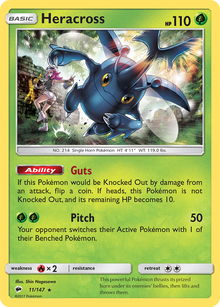 Heracross (11/147) [Sun & Moon: Burning Shadows] | Good Games Adelaide SA