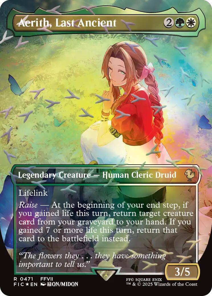 Aerith, Last Ancient (Borderless) (Chocobo Track Foil) [FINAL FANTASY Commander] | Good Games Adelaide SA