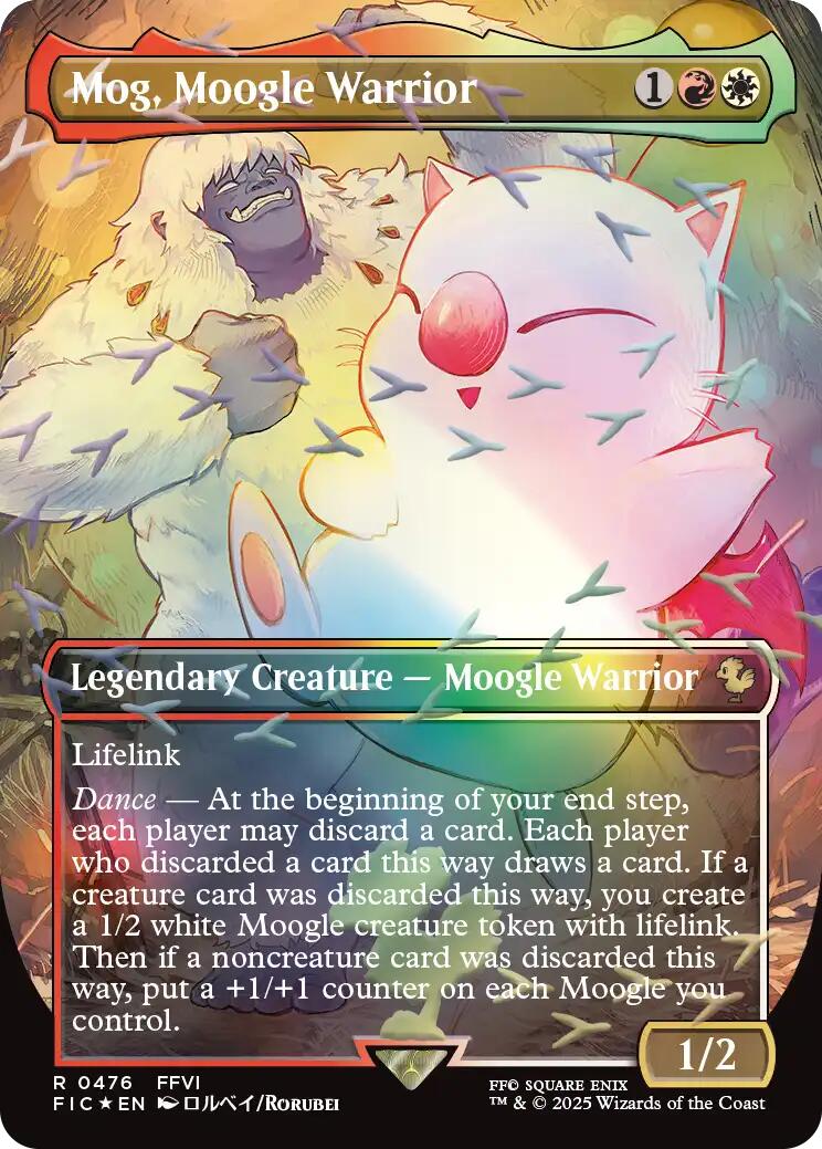 Mog, Moogle Warrior (Borderless) (Chocobo Track Foil) [FINAL FANTASY Commander] | Good Games Adelaide SA