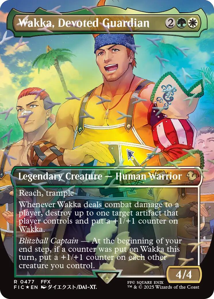 Wakka, Devoted Guardian (Borderless) (Chocobo Track Foil) [FINAL FANTASY Commander] | Good Games Adelaide SA