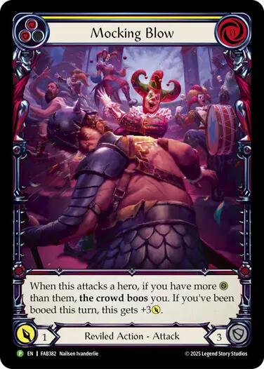 Mocking Blow (Yellow) [FAB382] (Promo)  Rainbow Foil | Good Games Adelaide SA