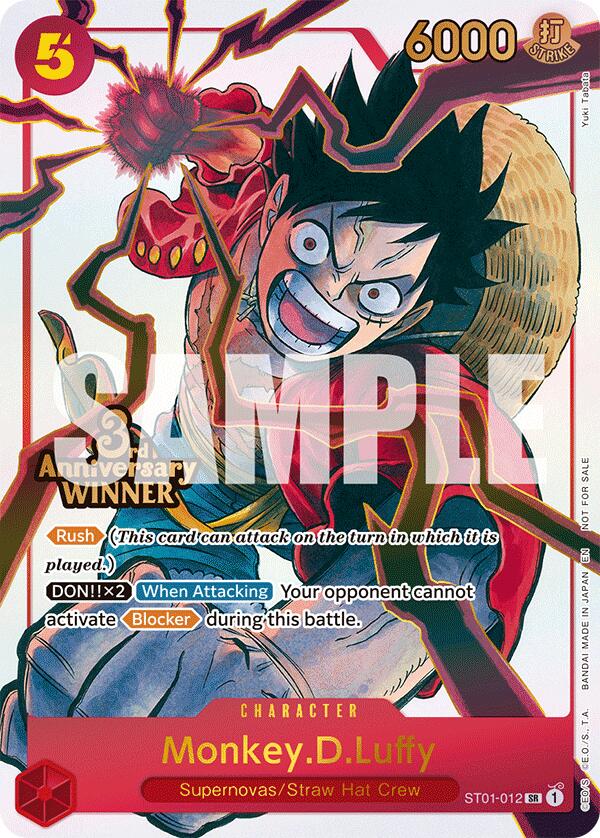 Monkey.D.Luffy (ST01-012) (3rd Anniversary Winner) [One Piece Promotion Cards] | Good Games Adelaide SA