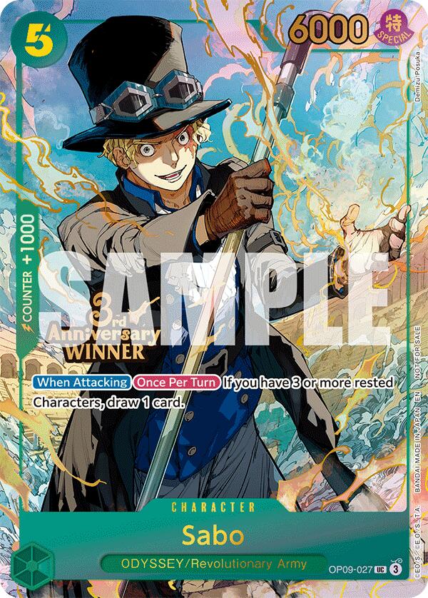 Sabo (OP09-027) (3rd Anniversary Winner) [One Piece Promotion Cards] | Good Games Adelaide SA