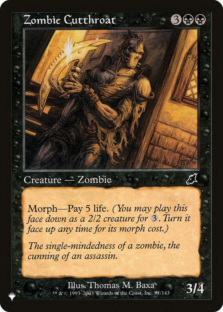 Zombie Cutthroat 81/143 (The List Reprints)  | Good Games Adelaide SA