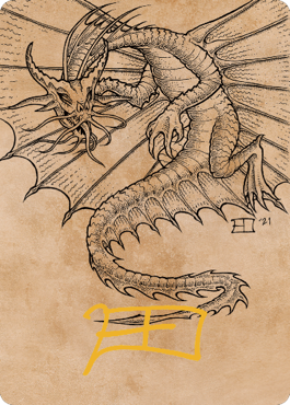 Ancient Gold Dragon Art Card (44) (Gold-Stamped Signature) [Commander Legends: Battle for Baldur's Gate Art Series] | Good Games Adelaide SA