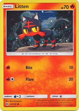 Litten (24/149) (Cosmos Holo) [Sun & Moon: Base Set] | Good Games Adelaide SA