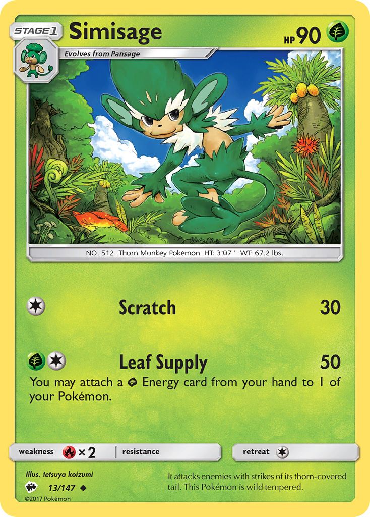 Simisage (13/147) [Sun & Moon: Burning Shadows] | Good Games Adelaide SA