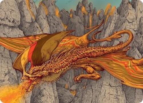 Magmatic Hellkite Art Card 34 54 34 (Art Series: Tarkir: Dragonstorm)  | Good Games Adelaide SA