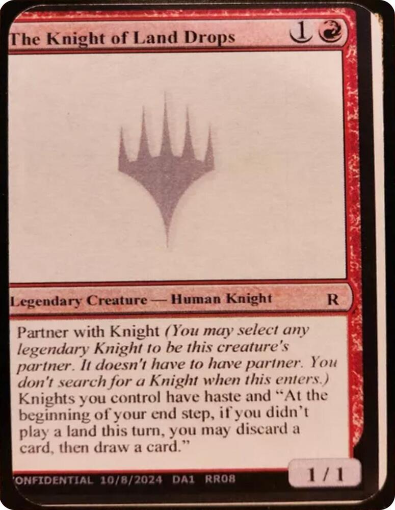 The Knight of Land Drops  (Un-Known Event Playtest Cards)  | Good Games Adelaide SA