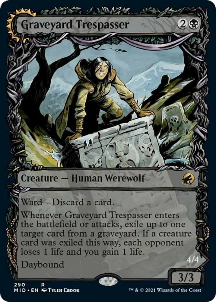 Graveyard Trespasser Showcase 290 (Innistrad: Midnight Hunt)  - Foil | Good Games Adelaide SA