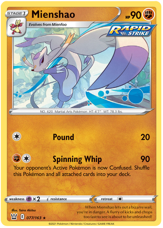 Mienshao (077/163) [Sword & Shield: Battle Styles] | Good Games Adelaide SA