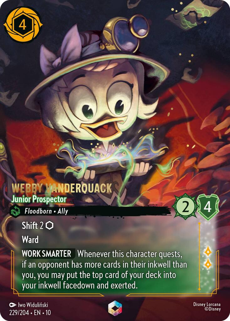 Webby Vanderquack - Junior Prospector (Enchanted) (229/204) [Whispers in the Well] | Good Games Adelaide SA