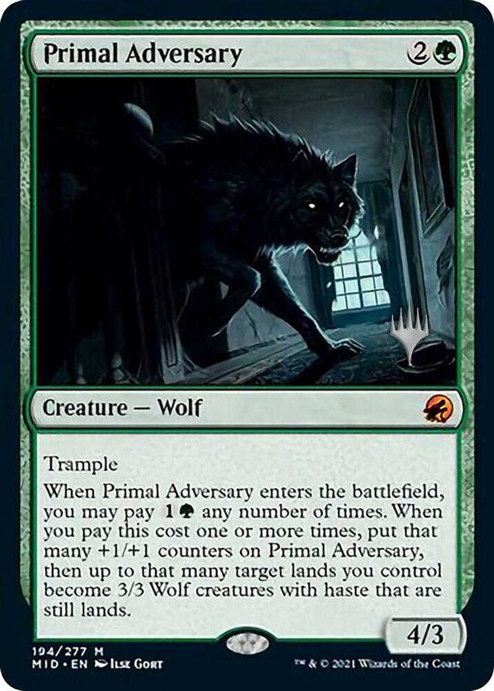 Primal Adversary 194p/171 (Promo Pack: Innistrad: Midnight Hunt)  - Foil | Good Games Adelaide SA