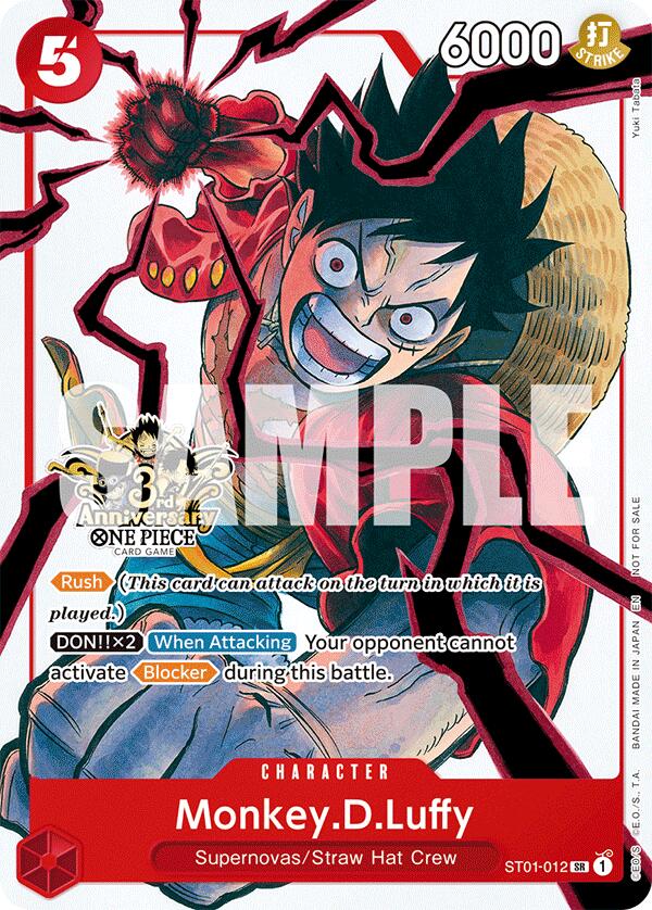 Monkey.D.Luffy (ST01-012) (3rd Anniversary Tournament 3 Brothers Pack) [Carrying On His Will: 3rd Anniversary Tournament Cards] | Good Games Adelaide SA