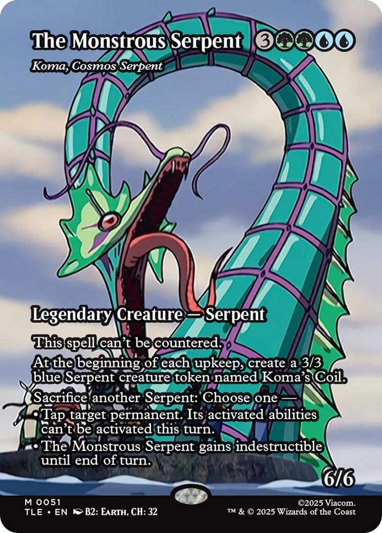The Monstrous Serpent - Koma, Cosmos Serpent (Borderless) [Avatar: The Last Airbender: Eternal-Legal] | Good Games Adelaide SA